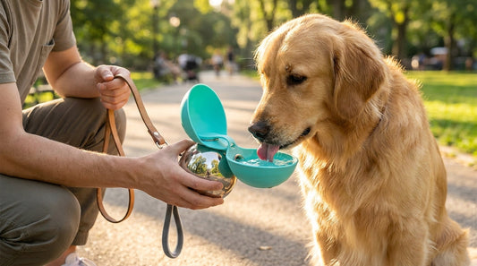 Baludo — Gourde 2-en-1 pour chien, une pression et il boit